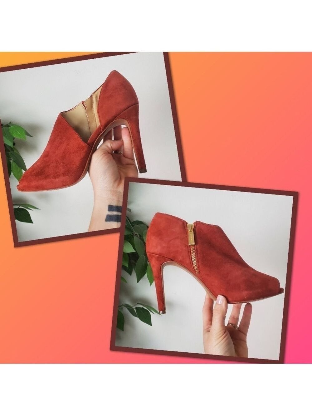 MICHAEL Michael Kors Elodie Suede Heels Womens 8.5 Dusty Rose